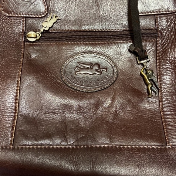 Vintage AMERICAN ANGEL | Leather Crossbody Handbag Purse‎ Brown Mahogany - Picture 16 of 17